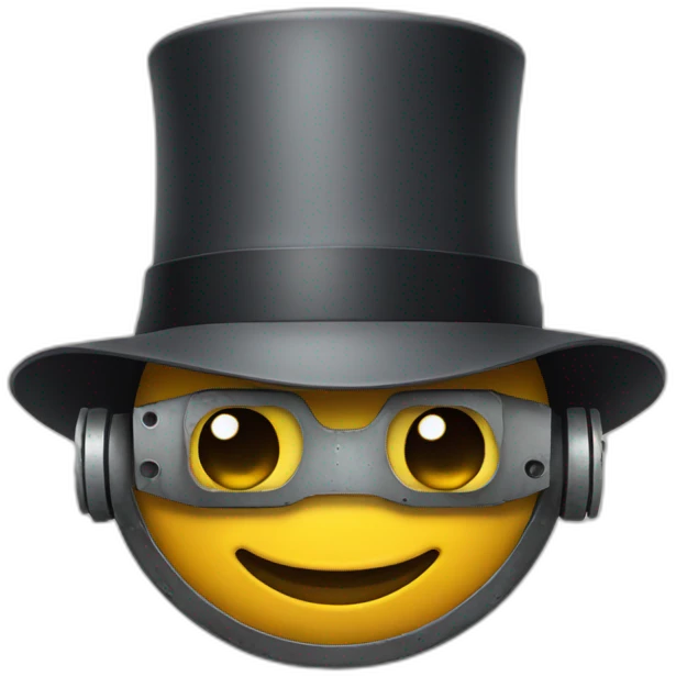 robot wearing a  bowler hat emoji