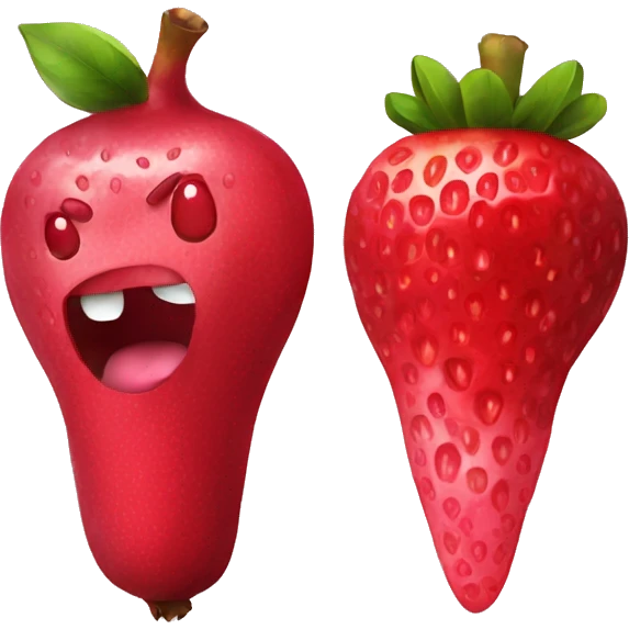 pomegranate and stawberry emoji
