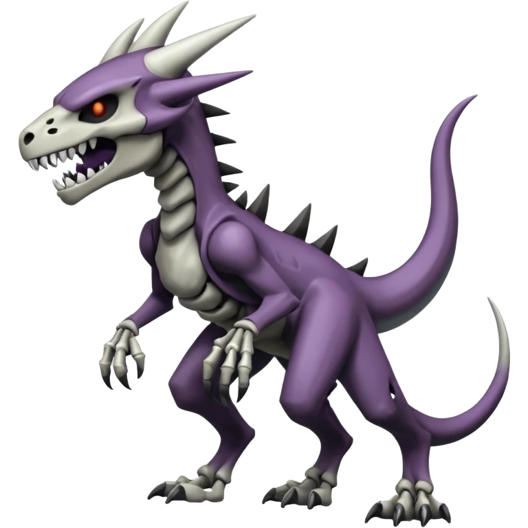 Shiny Badass Edgy Dark Evil Spectral Dusky Spooky Skeletal Cool Hot Stylish Handsome Duskull-Marowak-Darkrai-Genesect-Fakémon-fusion (full body) emoji