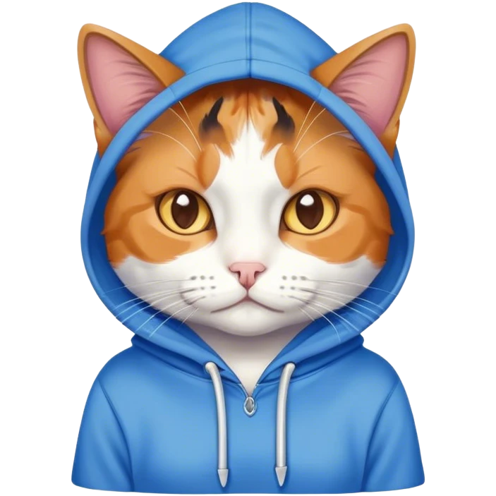 Cat wearing a hoodie emoji