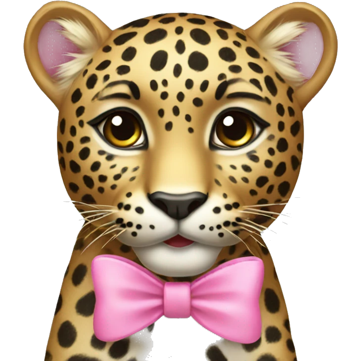 leopard with pink bow emoji
