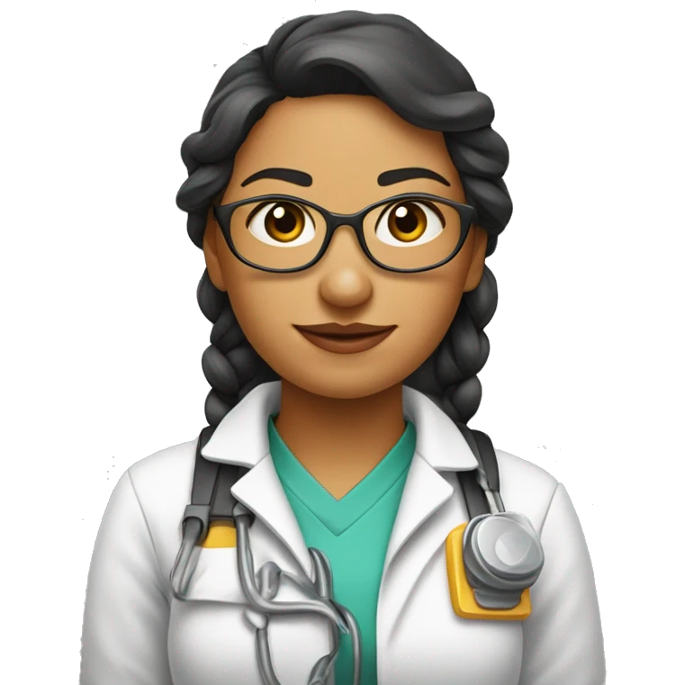 ntutricionista mulher com jaleco e fita metrica emoji
