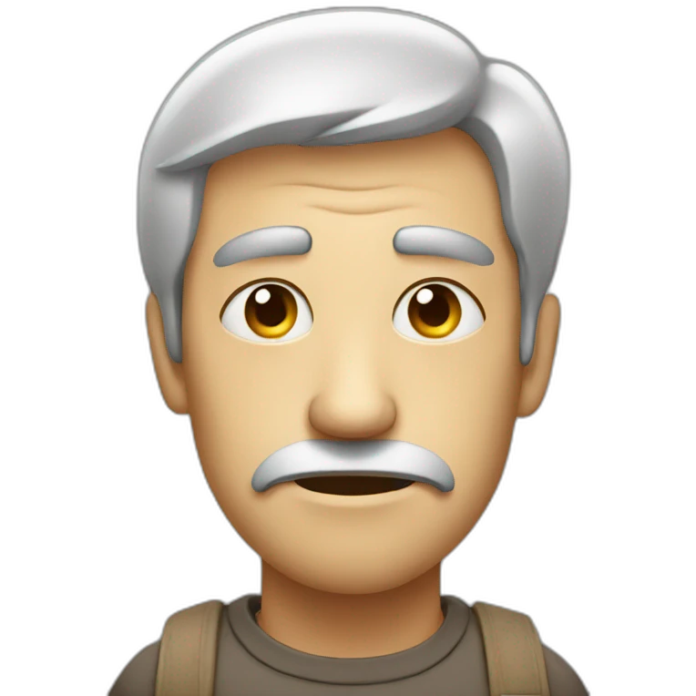 a tired man with baggy eyes emoji