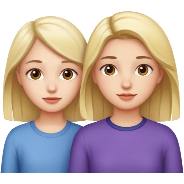 Girl with her friend girl emoji