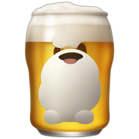Chat avec une bière emoji