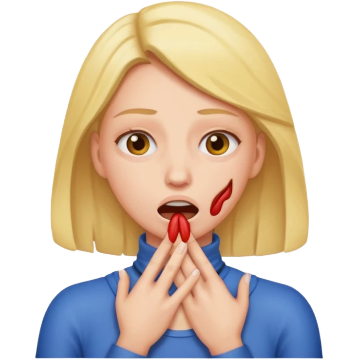 Woman choking herself emoji
