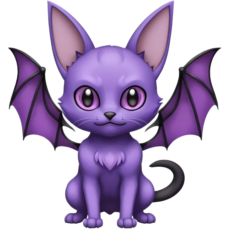 Purple Black Bat-Cat-Pokémon (full body) emoji