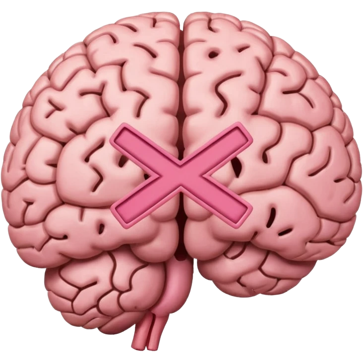 The brain and the X mark on it emoji