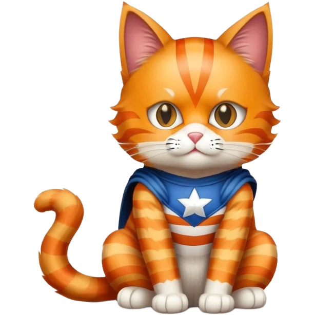 cat full body sitting with superhero mask emoji