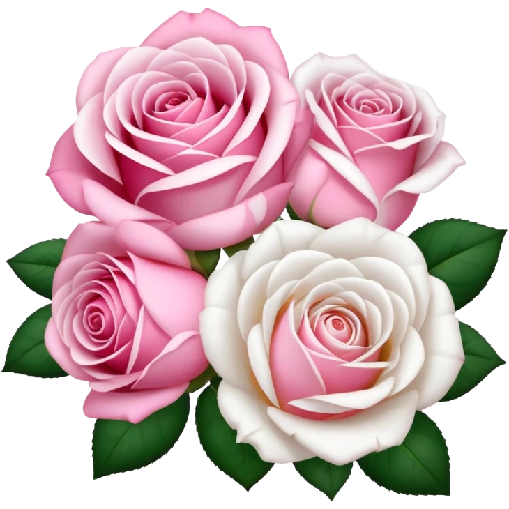 Pink white roses emoji