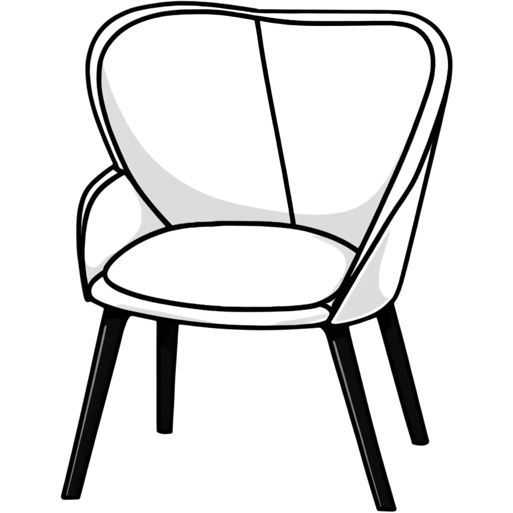 black and white chair, monochrome emoji