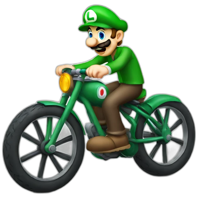 Luigi on bike emoji
