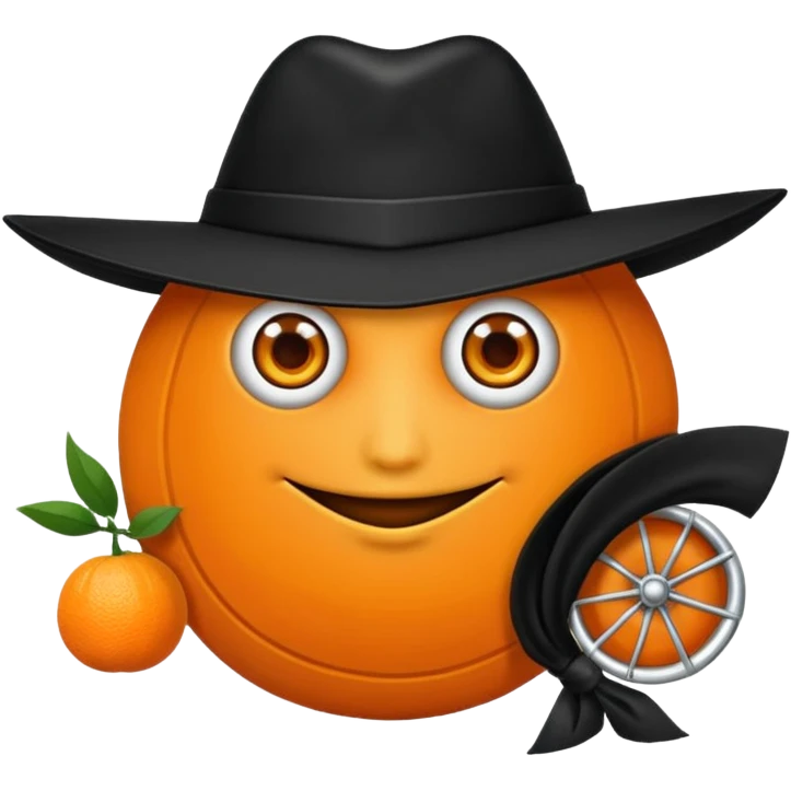 zorro naranja con una llanta emoji