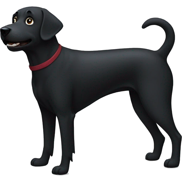 Dark dog in the street emoji