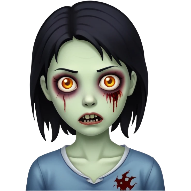  girl zombie with black hair  emoji