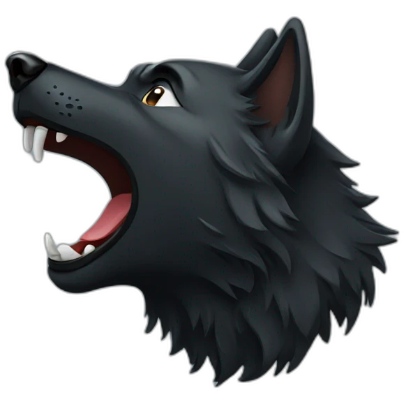 Black wolf howling  emoji