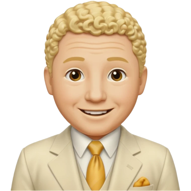 Curly Howard from the Three Stooges with blonde hair, ivory suit emoji