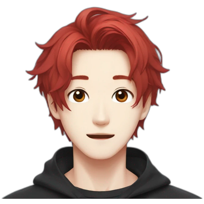 Stray Kids Hyunjin red hair emoji
