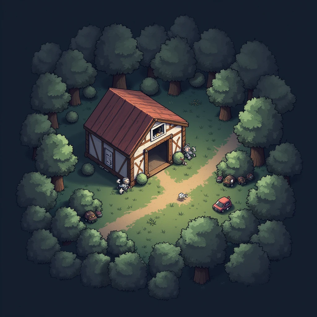  a screenshot of a location from the map "the farm" in the videogame "arena breakout: infinite" 
The image contains no text whatsoever. emoji