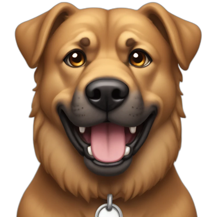 Un chien noir musclé emoji
