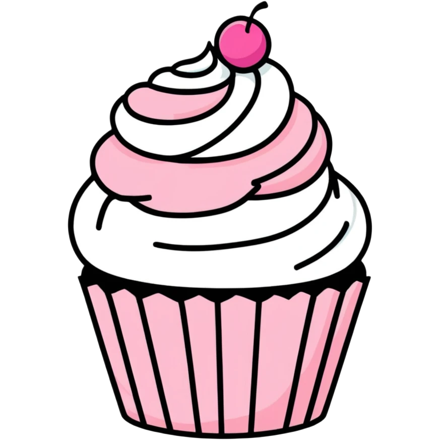 cupcake with pink icing emoji
