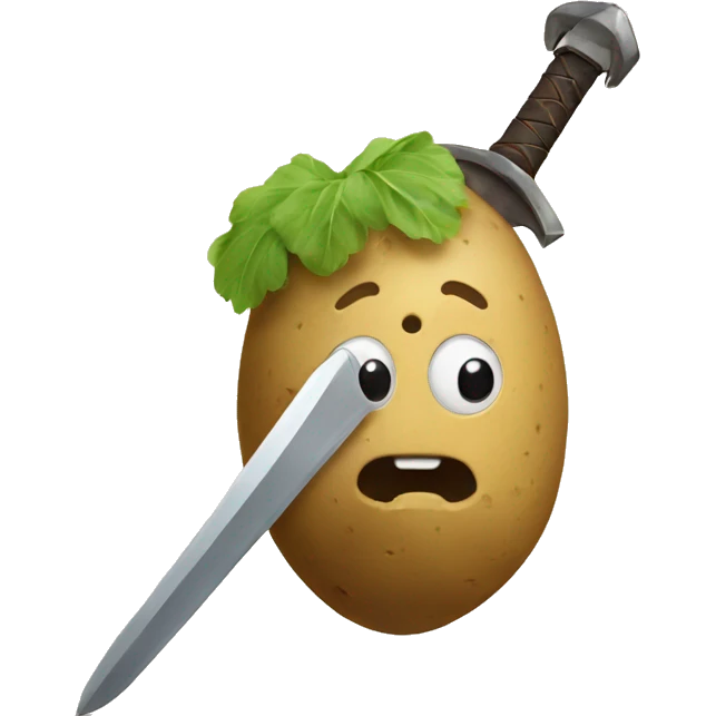 a potato holding a sword emoji