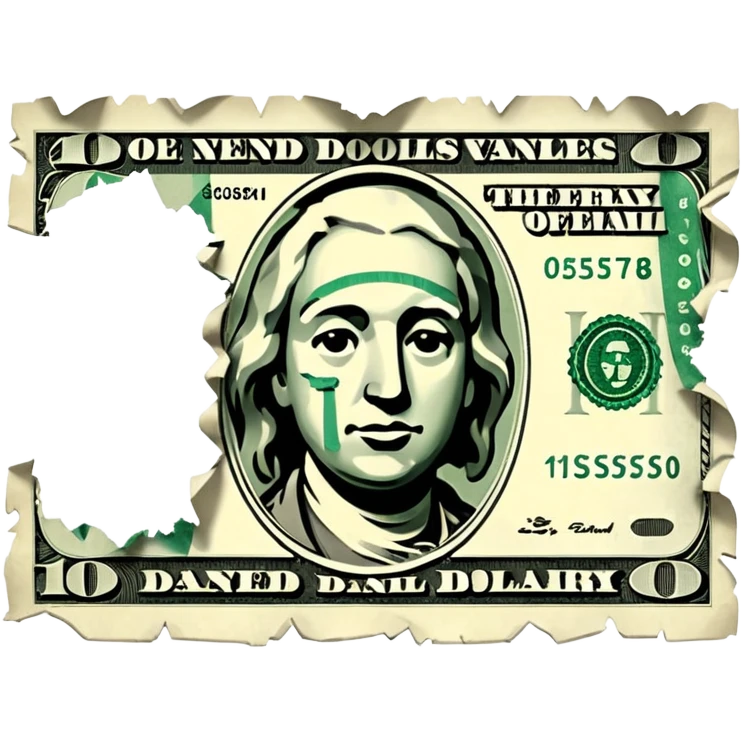 Ripped dollar bill emoji