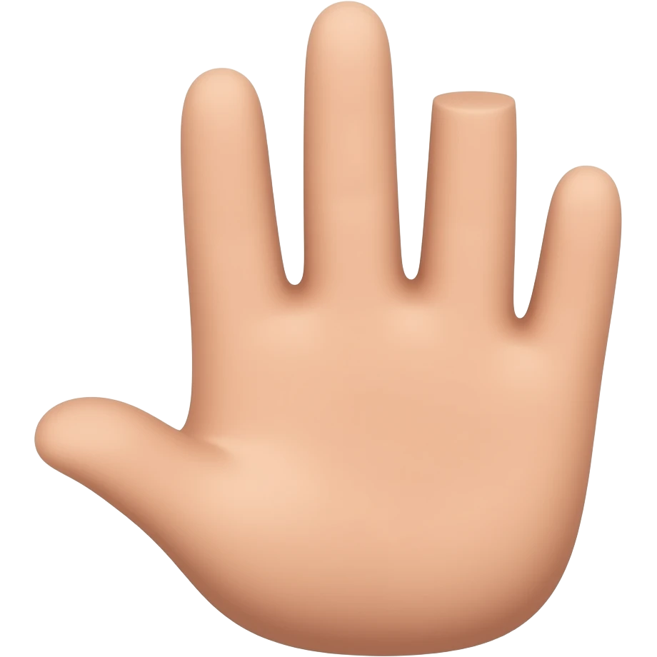✋🏽with missing fingers emoji