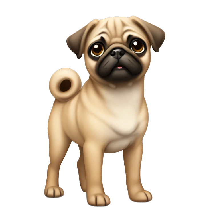 Fawn pug puppy standing emoji