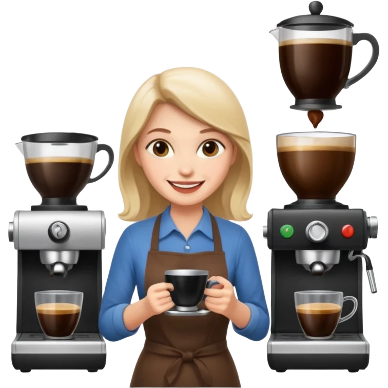 Белокожий бариста делает кофе emoji