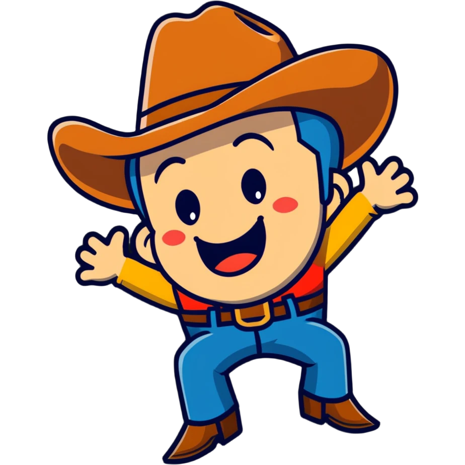 crying laughing upside down cowboy emoji