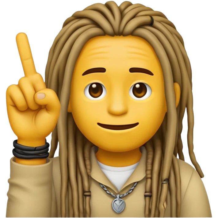 Emoji with dreads and middle finger emoji