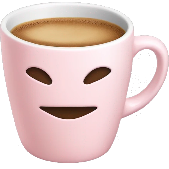 Pale pink ceramic coffee cup emoji