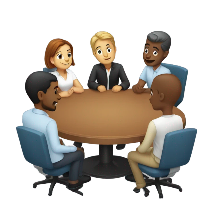 6 people sitting at a round table emoji