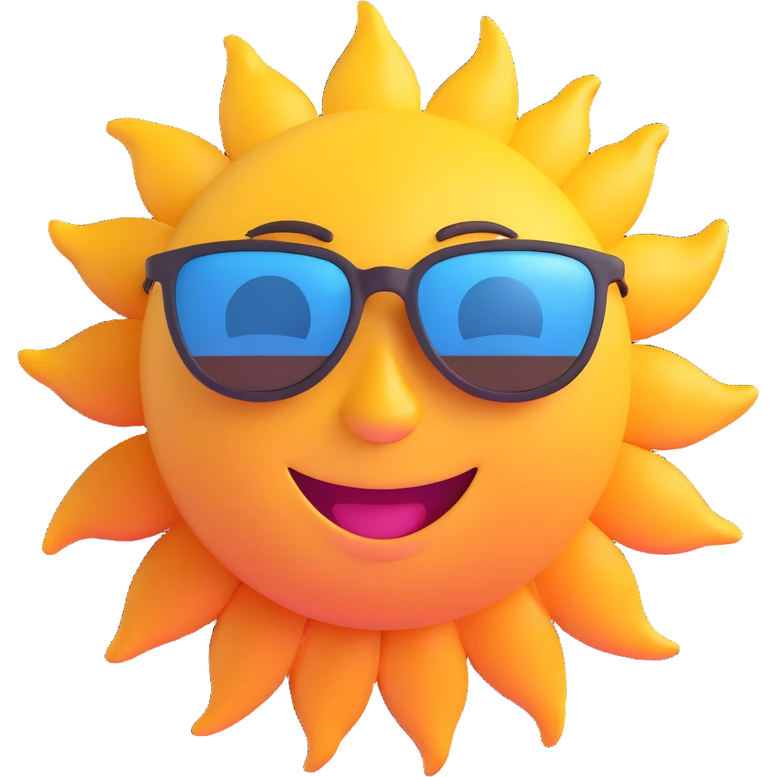 smiling sun with sunglasses emoji