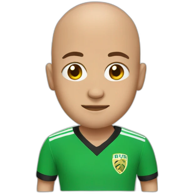bald with a soccer jersey emoji