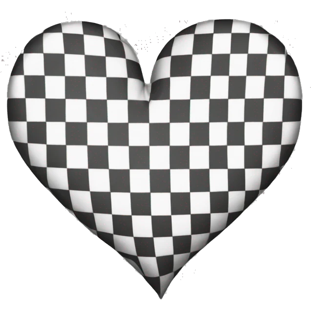 Black and white checkered heart  emoji
