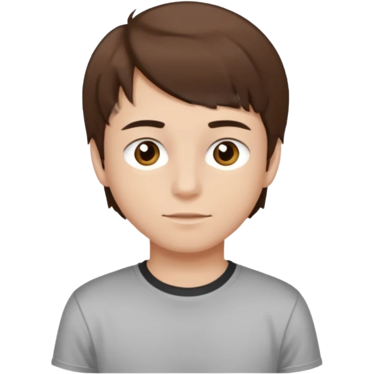 Teen Boy, straight brown hair, brown eyes, white skin. emoji