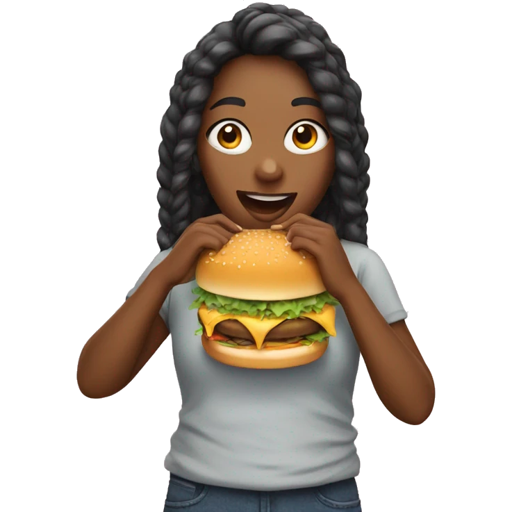 Girl eat burger emoji