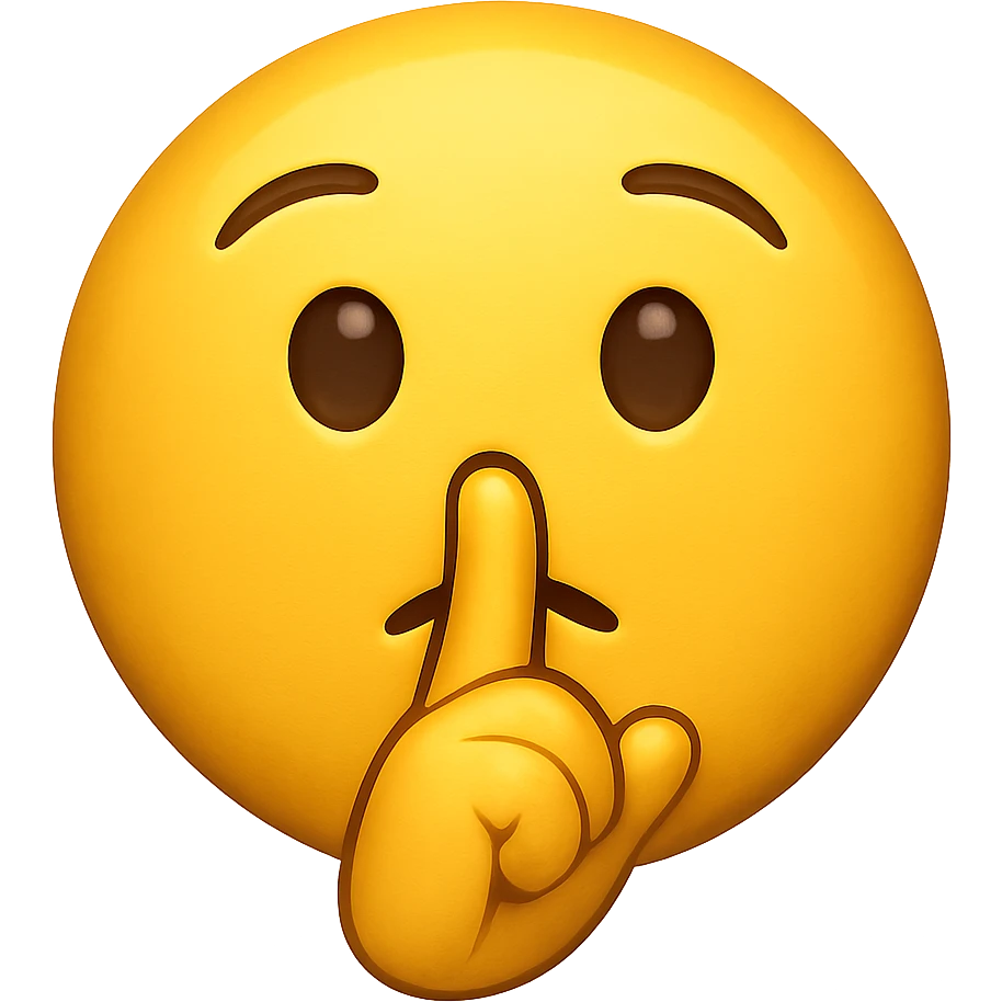 yellow emoji with a shushing face emoji