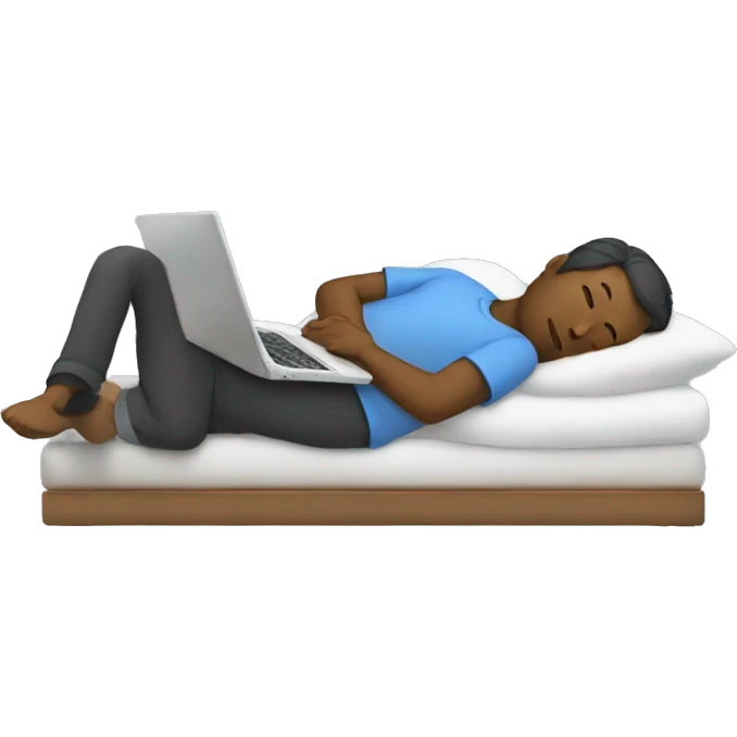 Sleeping while using laptop emoji