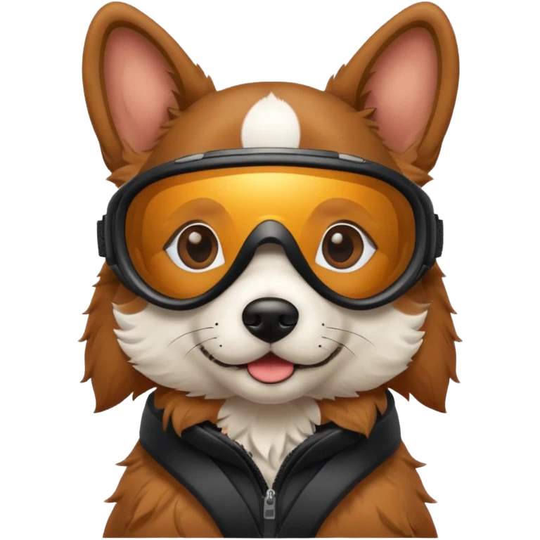 Chien avec des lunette de ski  emoji