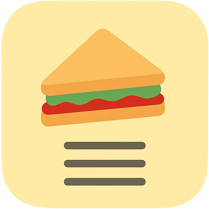 menu icon of sandwiches with light yellow background emoji