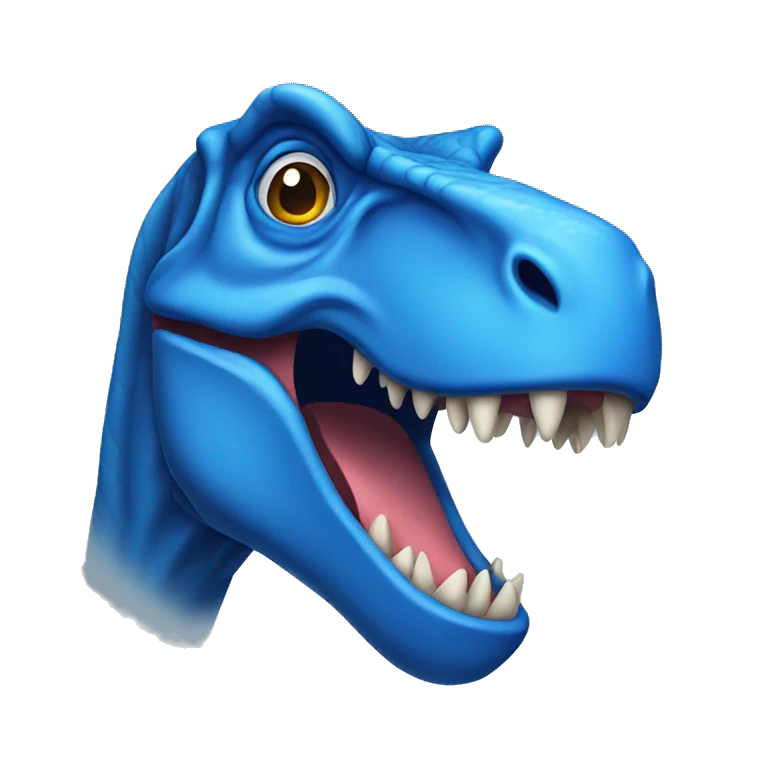 blue t-rex head emoji