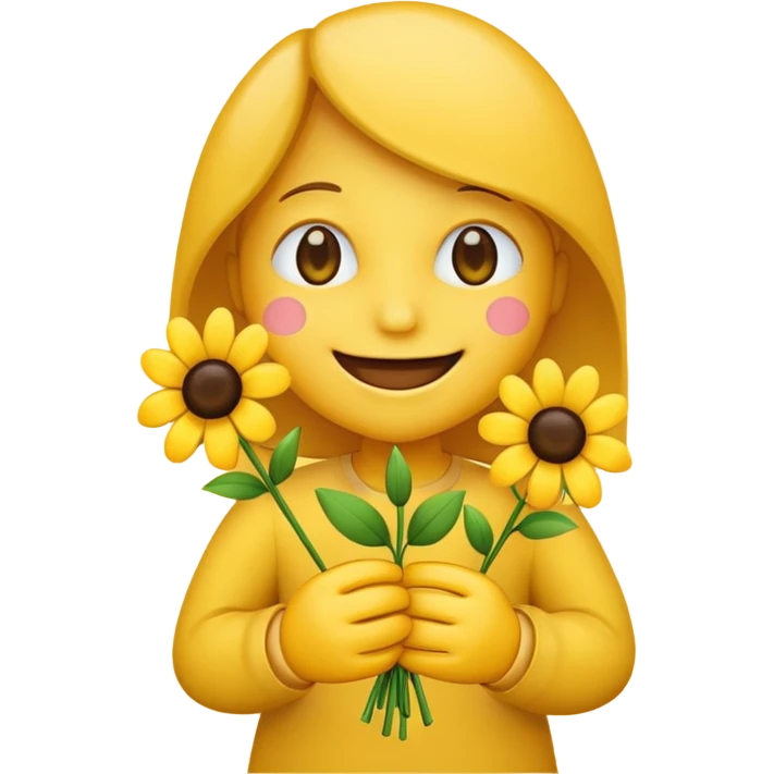 emoji holding flowers emoji