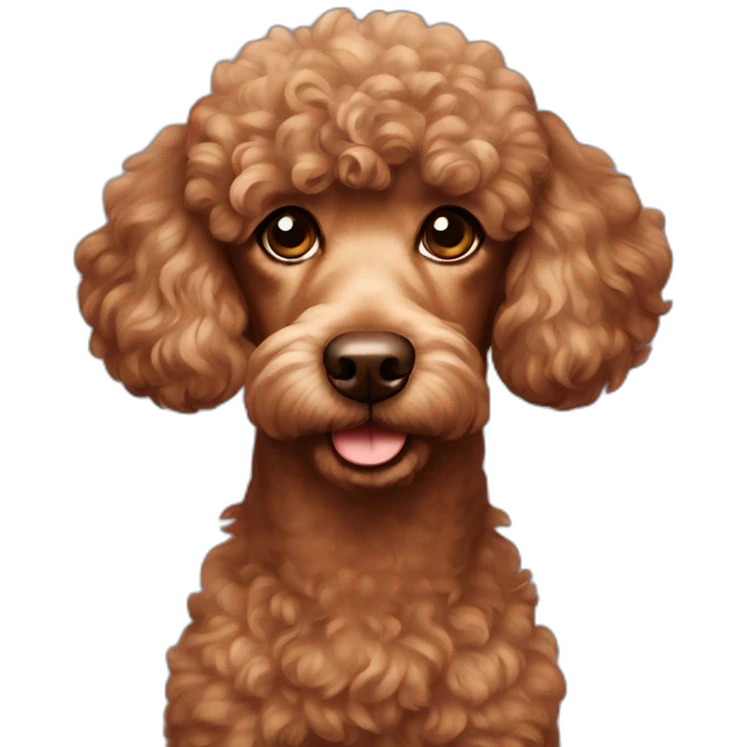 Brown-colored poodle dog emoji