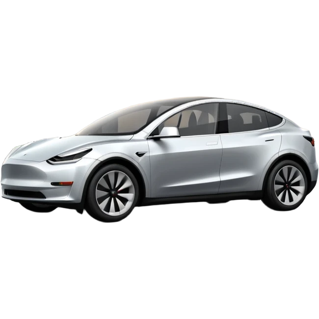 A Tesla Model Y parallel parking in front of a store, from above emoji