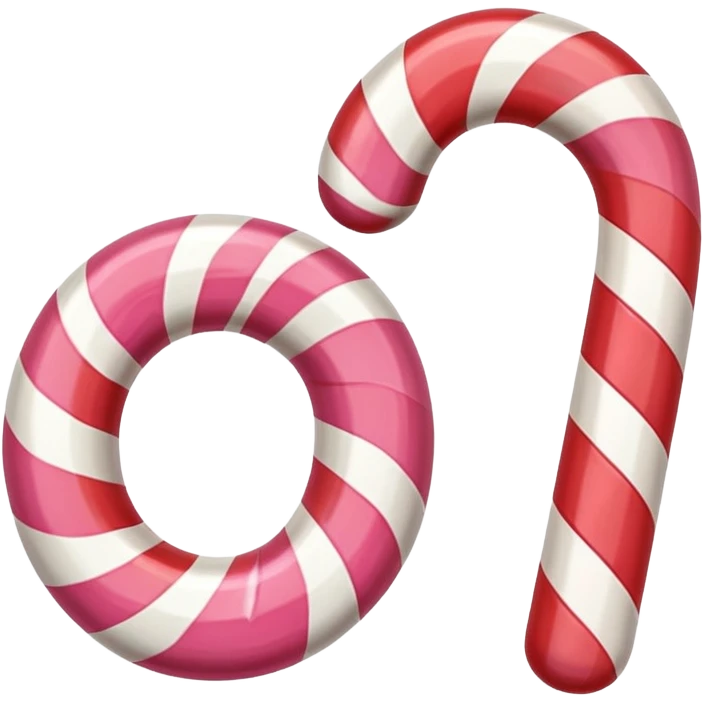 Red and pink swirled candy cane emoji