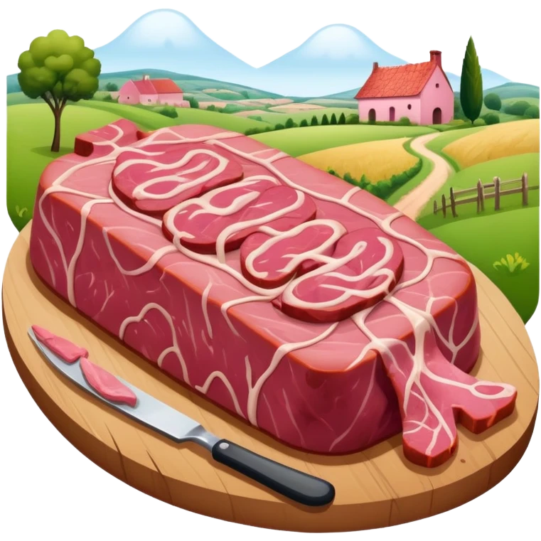 surrealist spam art meat french countryside landscape  emoji
