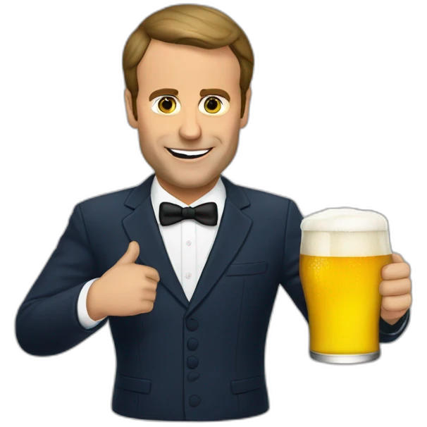 macron-drink-beer emoji